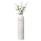 Uniquewise Modern Ribbed Trumpet Style Designed Table Vase for Entryway Dining or Living Room, Ceramic White QI004039 - alternate 1